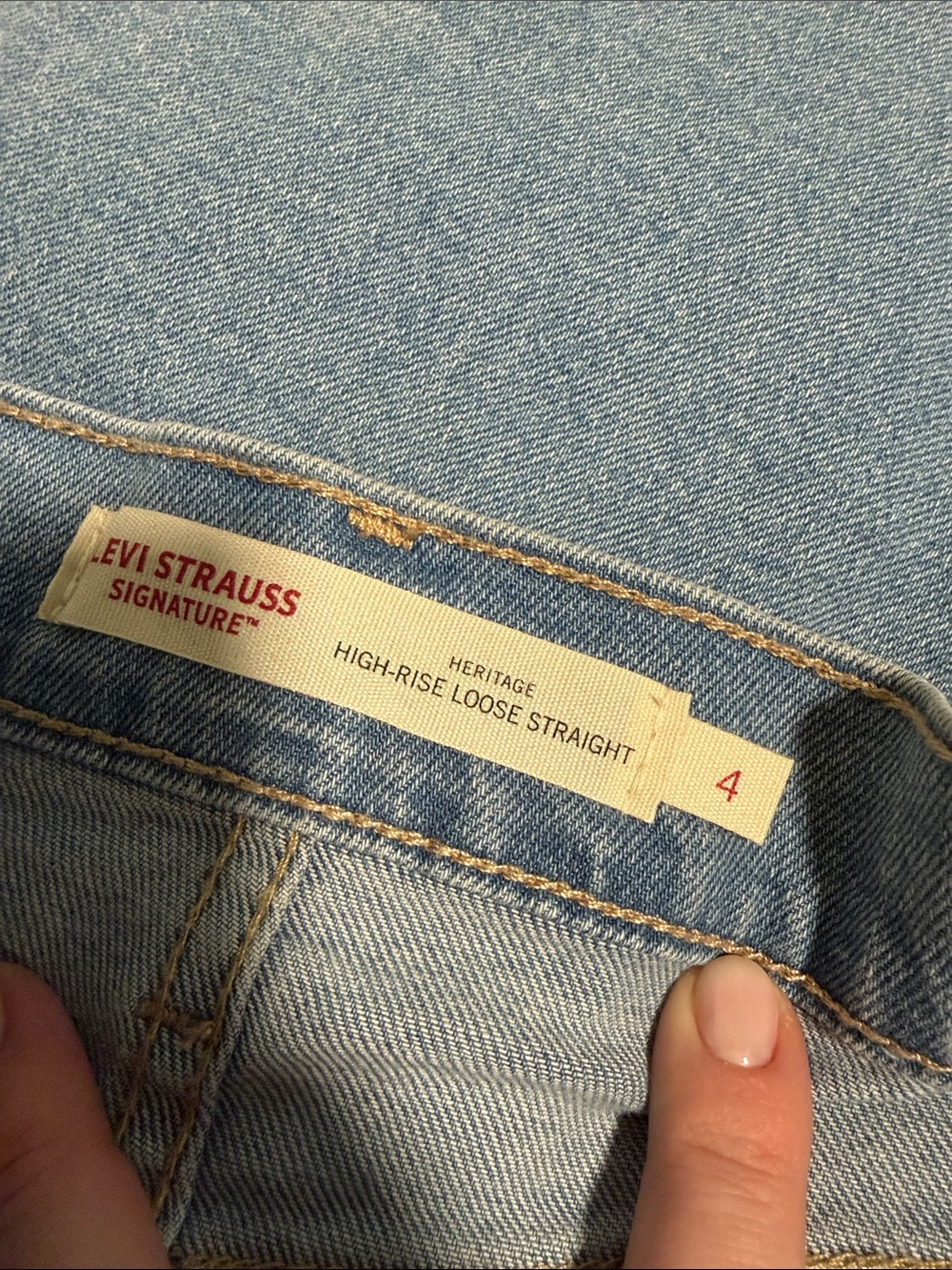 Signature by Levi Strauss Light Blue Wide Leg Cargo Jeans - Picture 3 of 5